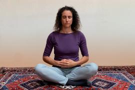 ALexandra Johnson doing Self-Breema for inner balance