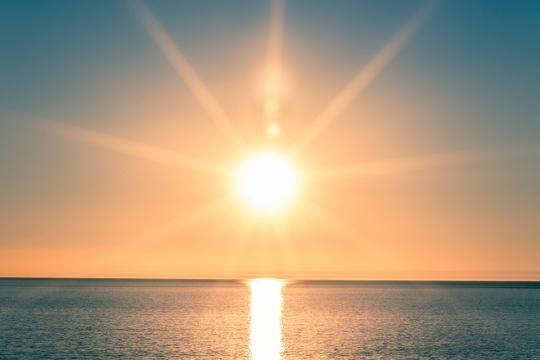 Sunset over ocean