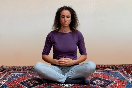 ALexandra Johnson doing Self-Breema for inner balance